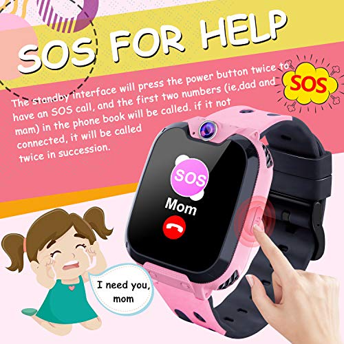 Relojes para Niños - Música Smartwatch para Niños Niña Game Watch (Tarjeta SD de 1GB incluida Pantalla táctil Relojes Inteligentes con Llamada Juego Cámara Música (Rosa)