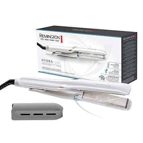 Remington Plancha de Pelo Hydraluxe Pro - Tecnología Hydracare, Cerámica, Resultados Profesionales, Placas Flotantes, Blanco - S9001
