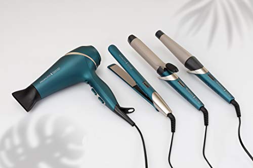 Remington Rizador de Pelo Advanced Coconut Therapy - Pinza de 32 mm, Cerámica, 5 Ajustes, Hasta 210 °C, Digital, Azul - CI8648