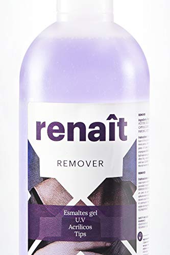 Remover Renaît 400ml. Quitaesmalte profesional con acetona para esmaltes semipermanentes y manicura tradicional.