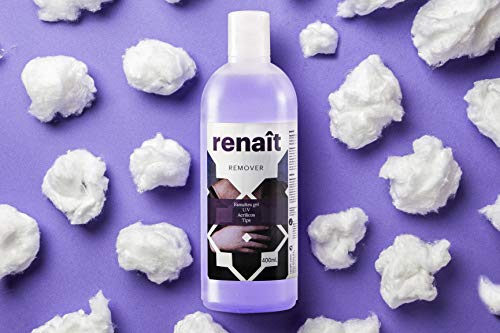 Remover Renaît 400ml. Quitaesmalte profesional con acetona para esmaltes semipermanentes y manicura tradicional.