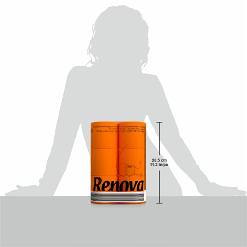 Renova Papel Higiénico, Color Naranja - 3 Paquetes de 6 Rollos