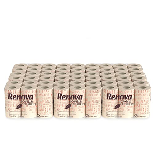 Renova Papel Higiénico Love&Action, 108 Rollos Ecológicos, Certificados FSC & Ecolabel