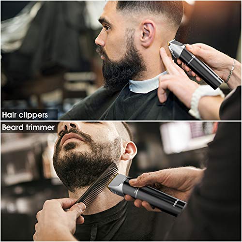 RENPHO Cortapelos Hombre Profesional Cortadoras de Pelo sin Cables Kit Recargable Motor Silencioso Cuchilla Cerámica con 6 Peines Guía para de Hombres y Niños