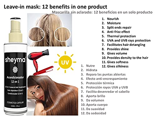 Reparador Acondicionador 12 en 1: Mascarilla sin aclarado (12 beneficios en 1 producto): pelo sedoso y radiante inmediato 150ml.