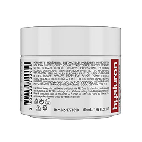 RevitaLAB Hyaluron Anti-Aging Day and Night Cream, Enriched with Retinol, Caviar and Red Grape for Ages 50 - 65, 50 ml (multipack)