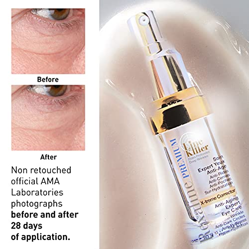 Rexaline X-treme Corrector - Cuidado de ojos antiedad experto - Crema contorno de ojos antiarrugas - Antiojeras hombre y mujer - Anti-bolsas ojos - Dúo de ácido hialurónico - Cruelty free - 15ml