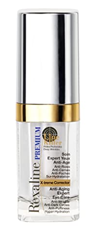 Rexaline X-treme Corrector - Cuidado de ojos antiedad experto - Crema contorno de ojos antiarrugas - Antiojeras hombre y mujer - Anti-bolsas ojos - Dúo de ácido hialurónico - Cruelty free - 15ml