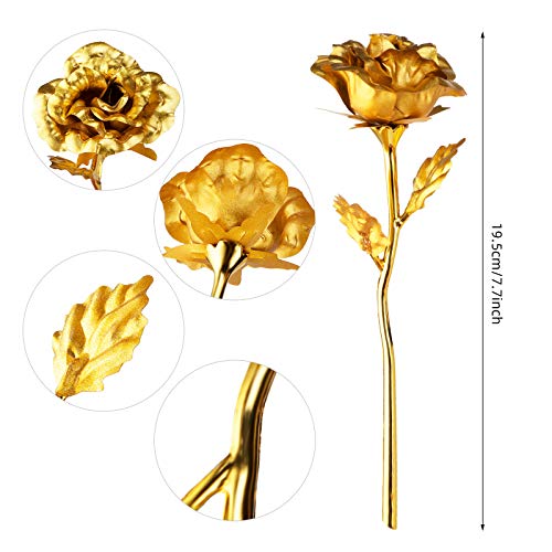 Richaa 12 Piezas de Flores de jabón, pétalos de jabón de baño perfumados de Rosa Hechos a Mano de Hoja de Oro de 24 Quilates para la Boda del día de la Madre del día de San Valentín