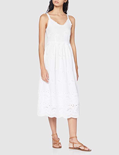 rich&royal Dress with Embroidery Anglaise Vestido, Blanco (Blanco 100), 38 para Mujer