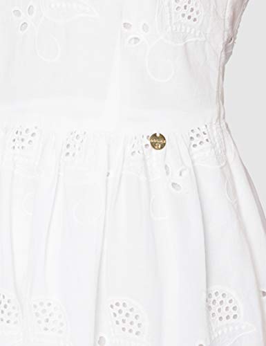 rich&royal Dress with Embroidery Anglaise Vestido, Blanco (Blanco 100), 38 para Mujer