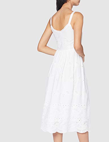 rich&royal Dress with Embroidery Anglaise Vestido, Blanco (Blanco 100), 38 para Mujer