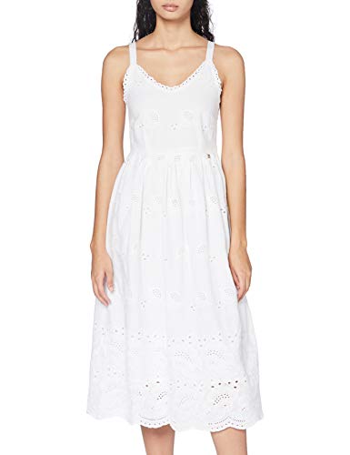 rich&royal Dress with Embroidery Anglaise Vestido, Blanco (Blanco 100), 38 para Mujer