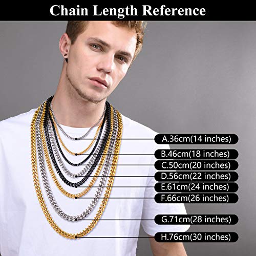 Richsteel Collar Corto Boys Necklace Cadena Cubana Mujer Hip Hop Collar eslabon 3mm Ancho 46cm Largo, Gratis Caja de Regalo