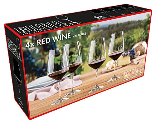Riedel Exclusive Vinum Extreme - Juego de 4 copas de vino tinto, ideal para Cabernet, Bourdeaux