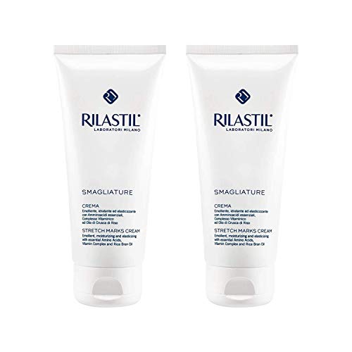 Rilastil Smagliature - Crema Antiestrías Duplo - Previene y Reduce las Estrías en Abdomen, Caderas, Glúteos, Muslos y Pecho, Perfume Sin Alérgenos, 200 + 200Mililitros