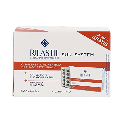 Rilastil Sun System - Pack Complemento Antioxidante de Fotoprotección Oral Mes Gratis, Pack de 3 Unidades x 30 Cápsulas