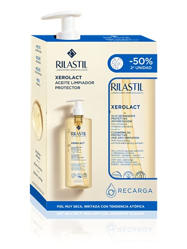 Rilastil Xerolact - Pack Aceite Limpiador Suave para Pieles Muy Secas o Atópicas con Tendencia al Rascado e Irritación 750ML