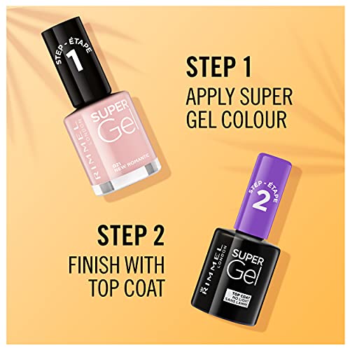 Rimmel London Pack Super Gel, Esmaltes de uñas Tonos 21, 25, 42 y Top Coat