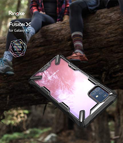 Ringke Fusion-X Compatible con Funda Samsung Galaxy A71 (6,7 Pulgadas), No para Galaxy A71 5G ** Transparente Rigida Carcasa Parachoque TPU Resistente Impactos Funda Negra - Space Blue