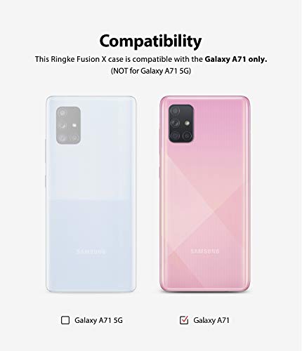 Ringke Fusion-X Compatible con Funda Samsung Galaxy A71 (6,7 Pulgadas), No para Galaxy A71 5G ** Transparente Rigida Carcasa Parachoque TPU Resistente Impactos Funda Negra - Space Blue