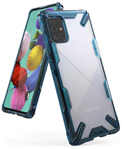 Ringke Fusion-X Compatible con Funda Samsung Galaxy A71 (6,7 Pulgadas), No para Galaxy A71 5G ** Transparente Rigida Carcasa Parachoque TPU Resistente Impactos Funda Negra - Space Blue