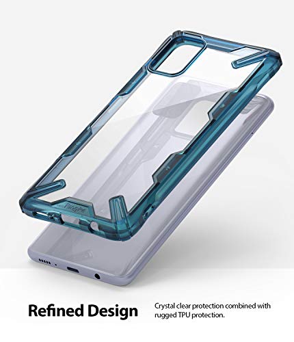 Ringke Fusion-X Compatible con Funda Samsung Galaxy A71 (6,7 Pulgadas), No para Galaxy A71 5G ** Transparente Rigida Carcasa Parachoque TPU Resistente Impactos Funda Negra - Space Blue