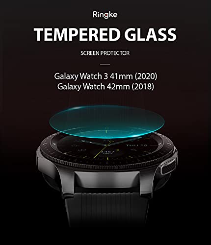 Ringke Invisible Defender Compatible con Protector de Pantalla Galaxy Watch 42mm, Cristal Templado Protector [4-Pack] Transparente Definitivo, Calidad de Alta Definición, Tecnología de Dureza 9H