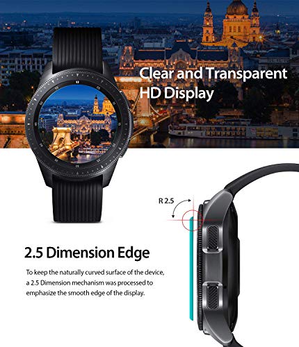 Ringke Invisible Defender Compatible con Protector de Pantalla Galaxy Watch 42mm, Cristal Templado Protector [4-Pack] Transparente Definitivo, Calidad de Alta Definición, Tecnología de Dureza 9H