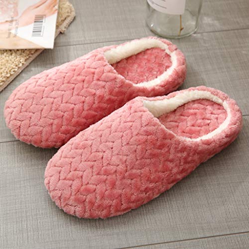 riou Zapatillas de Estar por Casa para Mujer Cálido Forro de Felpa Suave Invierno Zapatilla Pantuflas Antideslizantes para Interiores y Exteriores