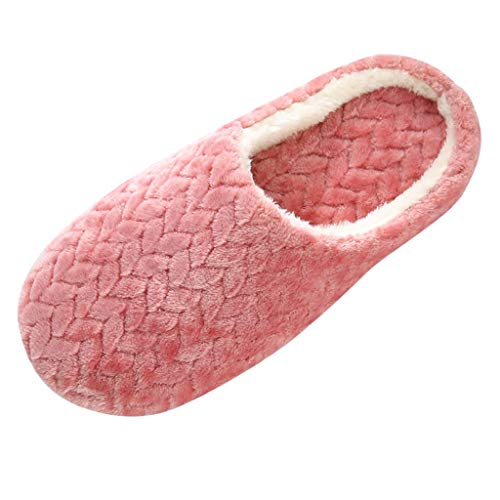riou Zapatillas de Estar por Casa para Mujer Cálido Forro de Felpa Suave Invierno Zapatilla Pantuflas Antideslizantes para Interiores y Exteriores