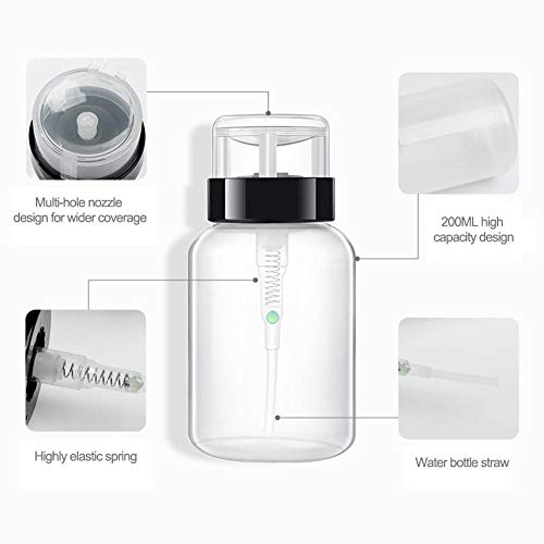Ritapreaty Botella tipo prensa de manicura, dispensador de esmalte de uñas, botella vacía, contenedor de viaje cosmético 200 ml