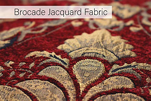 Riva Home Paoletti Shiraz Colcha - Burgundry Rojo Y Oro - Bordado Floral del Damasco Jacquard - Peso Pesado De Tela - 100% Poliéster - 275 X 275Cm (108" X 108" Pulgadas) - Diseñado En El Reino Unido