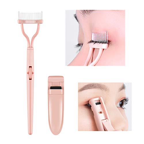 Rizador de pestañas Peine de Pestañas Plegable Separador de Pestañas de Dientes de Metal para Aseo de Pestañas Beauty Makeup Tool para todas las formas de ojos
