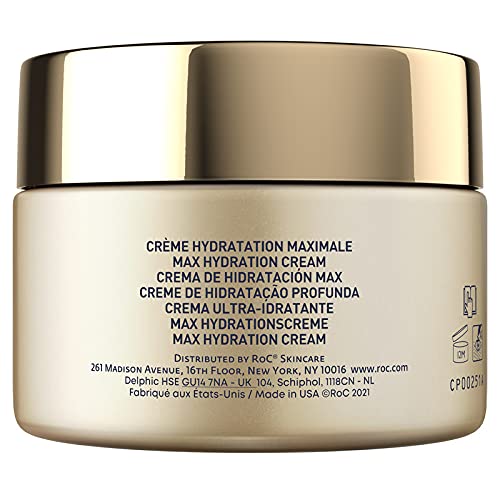 RoC - Retinol Correxion Line Smoothing Max Daily Hydration - Hidratante facial intensivo antiarrugas y antienvejecimiento - con ácido hialurónico - 50 ml
