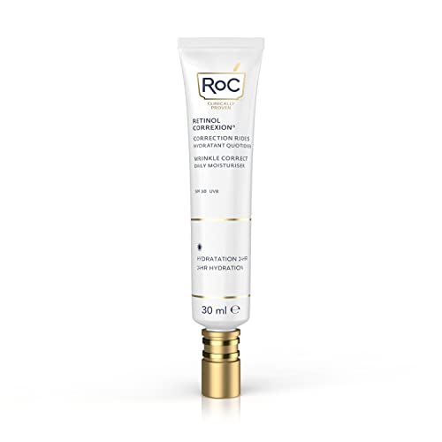 RoC - Retinol Correxion Wrinkle Correct Crema Hidratante Diaria SPF 30 - Crema Facial con Retinol y Vitamina E - Antiarrugas y Antiedad - 30 ml