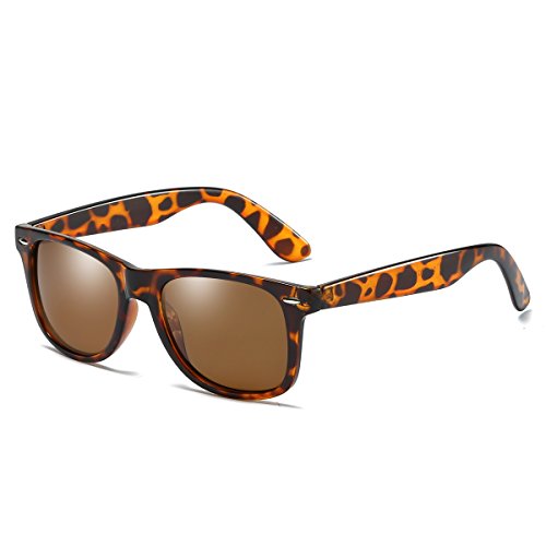 Rocf Rossini Gafas de Sol para Hombres Polarizadas Vintage Gafas Mujer Conducción Retro CAT.3 Protección UV400 (Tortuga/Marrón)