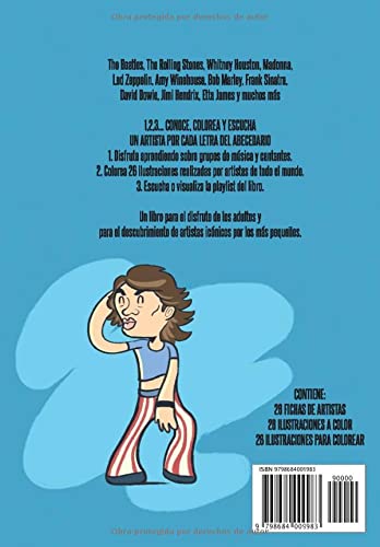 Rock And Colors 1: Abecedario Musical. Aprende y colorea artistas de la historia de la música