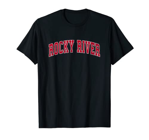 Rocky River Ohio OH Diseño deportivo vintage Diseño rojo Camiseta