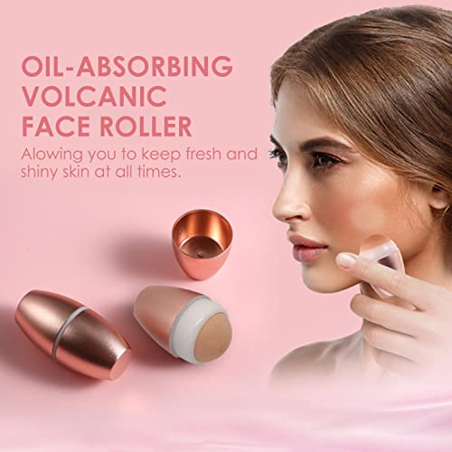 Rodillo absorbente de aceite volcánico reutilizable que absorbe el aceite | Mini masaje para el cuidado de la piel - Protege el maquillaje y reduce los poros