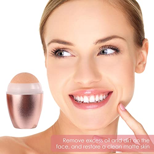 Rodillo absorbente de aceite volcánico reutilizable que absorbe el aceite | Mini masaje para el cuidado de la piel - Protege el maquillaje y reduce los poros