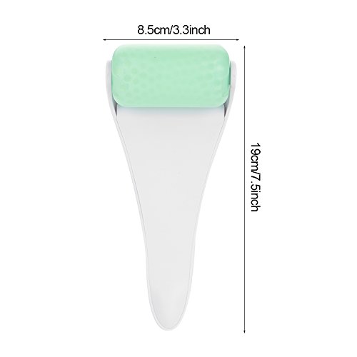 Rodillo de hielo facial, reafirmante de belleza, dispositivo de masaje Icewheel, rodillo de belleza, terapia de frío, calma la piel, rodillo de piel con gel refrigerante para masaje(blanco + verde)