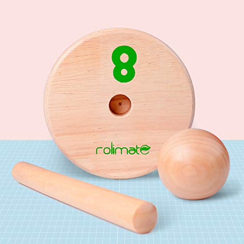 Rolimate Apilador de Madera, Pirámide de Equilibrio del Arco Iris Juguetes de Construcción Educativos Los Mejores Bebés Niños Niñas Mayores de 18 Meses (Large)