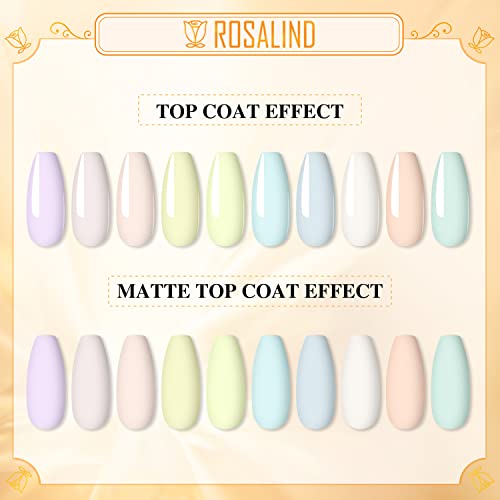 ROSALIND Esmaltes Semipermanentes Pastel De Uñas Colores del Dulces en Gel UV 10pcs Kit De Pintauñas Semipermanentes 6ml Macaron Regalo San Valentin Manicure Kit Pintauñas Gel
