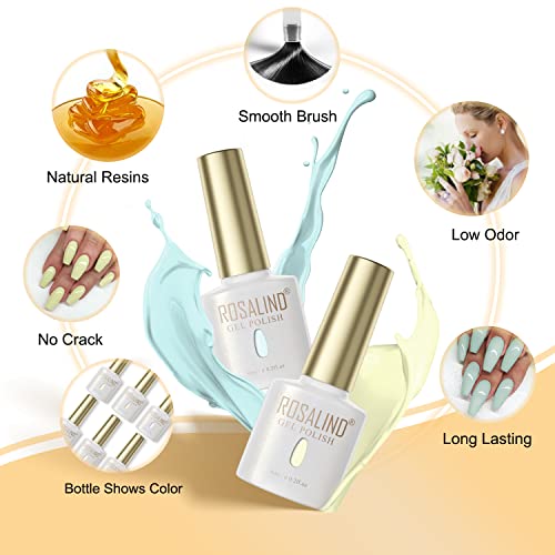 ROSALIND Esmaltes Semipermanentes Pastel De Uñas Colores del Dulces en Gel UV 10pcs Kit De Pintauñas Semipermanentes 6ml Macaron Regalo San Valentin Manicure Kit Pintauñas Gel