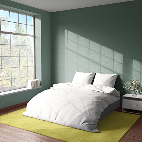 ROSE BELLA - Juego de Ropa de Cama 100% algodón Saten, Funda de edredon, Funda de Almohada (Cama 135-150 | 240x220 | 2 Funda de Almohada 80x80, Blanco)