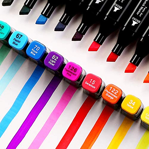 Rotulador de 80 Colores, SGS Certificación Marker Pen Marcadores Creativos de Rotulador Alcohol de Punta Doble ara Acuarela Graffiti para Principiantes Set de Rotuladores de Boceto Hecho a Mano