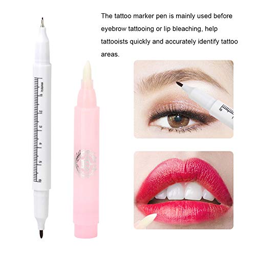 Rotulador de tatuaje, bolígrafo de posicionamiento de tatuaje Microblading resistente al agua, juego de bolígrafo de eliminación de marcas de tatuaje portátil para principiantes