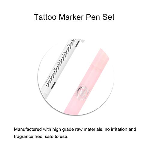 Rotulador de tatuaje, bolígrafo de posicionamiento de tatuaje Microblading resistente al agua, juego de bolígrafo de eliminación de marcas de tatuaje portátil para principiantes