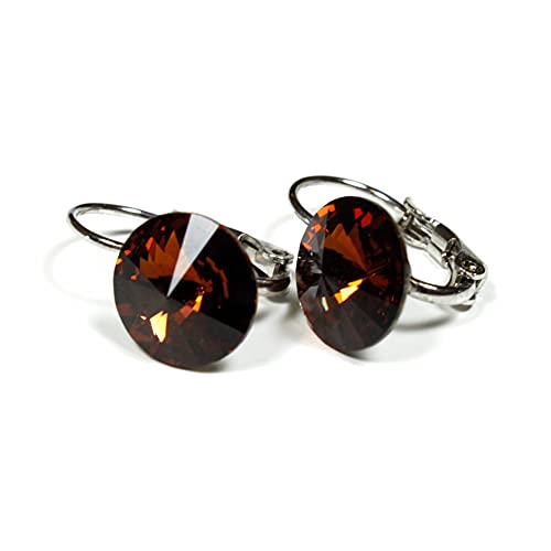 rougecaramel – Bijoux – Pendientes CRYSTALLIZED Swarovski Smoked Topaz